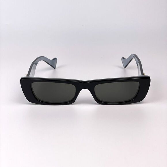 Gucci GG0516S 001 Sunglasses Black Silver Flash Logo Gradient Rectangle Women - Picture 6 of 12